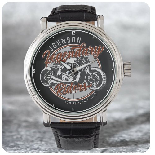 Personalized Motorcycle Legendary Rider Biker NAME Watch