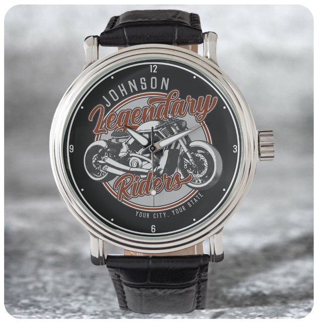 Personalized Motorcycle Legendary Rider Biker NAME Watch (Creator Uploaded)