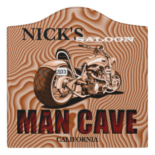 Personalized Motorcycle Man Cave Cool Motorbike Door Sign