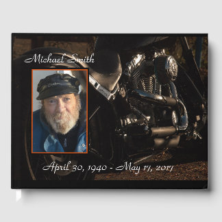 Personalized Motorcycle Memorial Guest Book