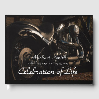 Personalized Motorcycle Memorial Guest Book