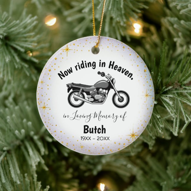 Personalized Motorcycle Memorial Ornament (Tree)