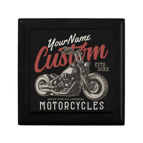 Personalized Motorcycle Rebel Cruiser Biker Garage Gift Box