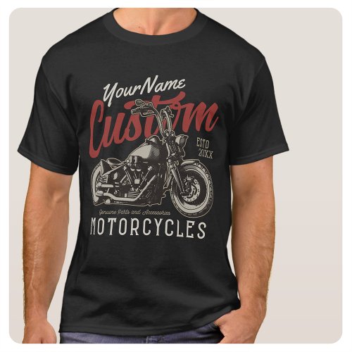 Personalized Motorcycle Rebel Cruiser Biker Garage T_Shirt
