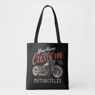 Personalized Motorcycle Rebel Cruiser Biker Garage Tote Bag