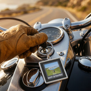 Personalized Motorcycle Retirement Gifts for Dad Keychain