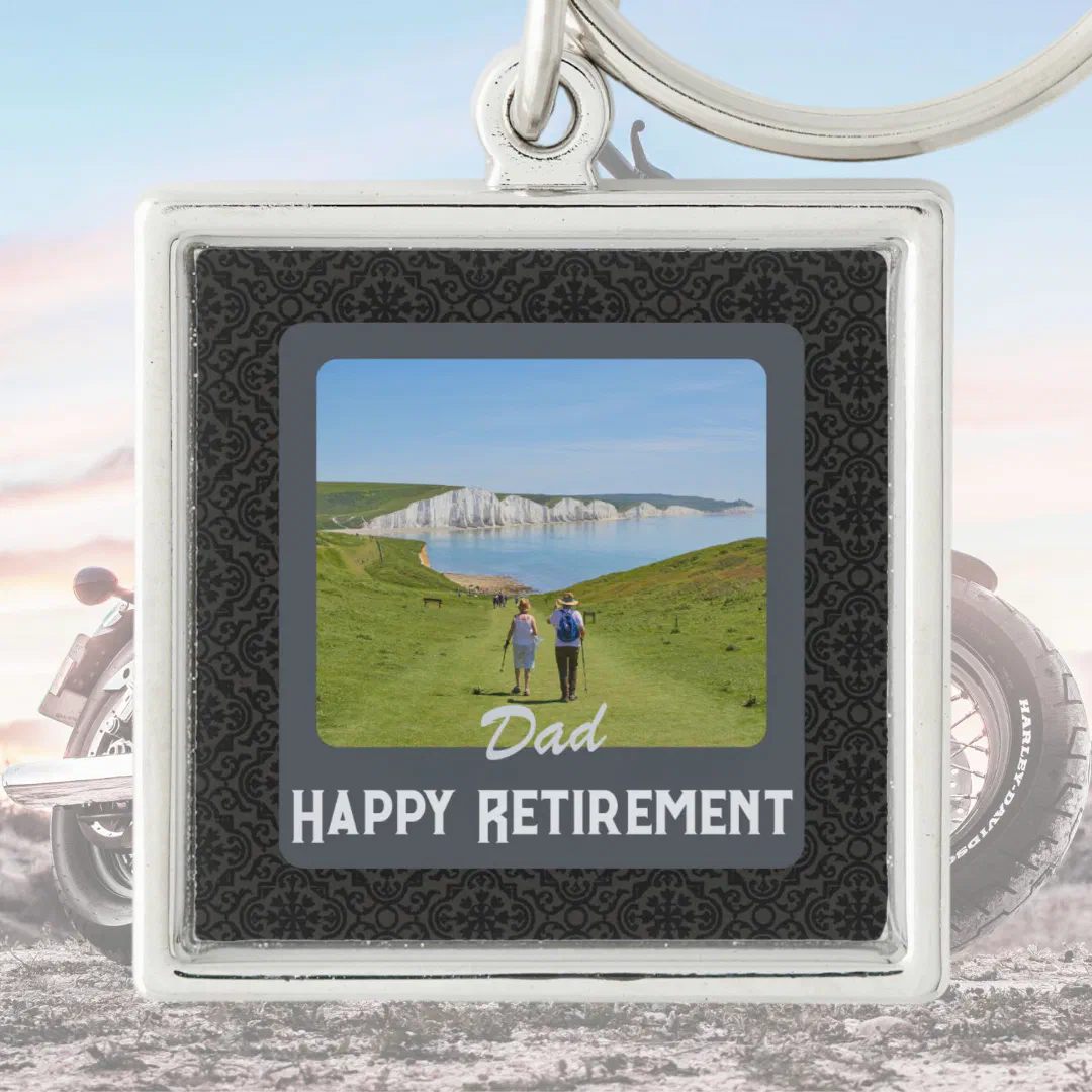 Personalized Motorcycle Retirement Gifts for Dad Keychain (Creator Uploaded)