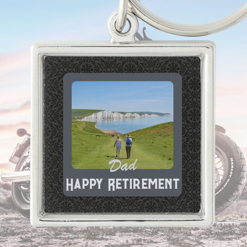 Personalized Motorcycle Retirement Gifts for Dad Keychain