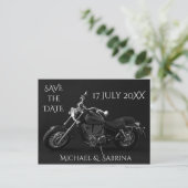 Personalized Motorcycle Save the Date Announcement Postcard (Standing Front)