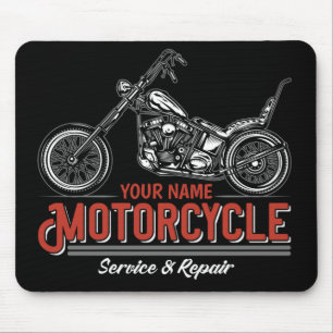 Personalized Motorcycle Service Biker Repair Shop Mouse Pad