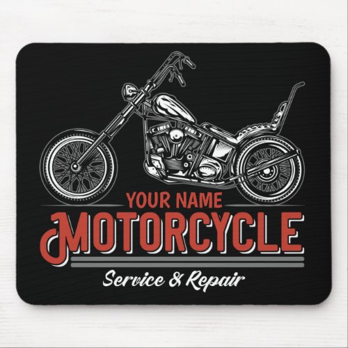 Personalized Motorcycle Service Biker Repair Shop  Mouse Pad