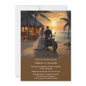Personalized  Motorcycle Wedding  Invitation