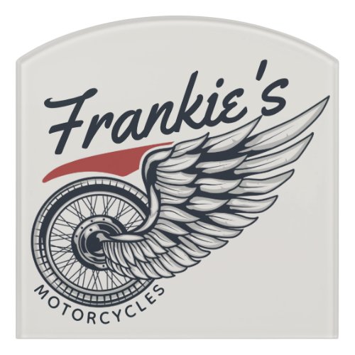 Personalized Motorcycles Flying Tire Biker Shop  Door Sign