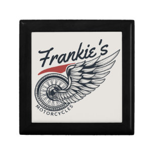 Personalized Motorcycles Flying Tire Biker Shop Gift Box