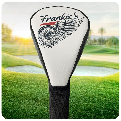 Personalized Motorcycles Flying Tire Biker Shop  Golf Head Cover