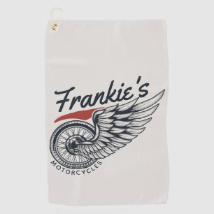 Personalized Motorcycles Flying Tire Biker Shop  Golf Towel