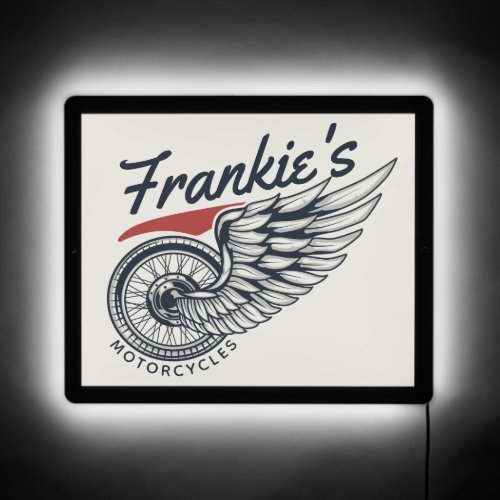 Personalized Motorcycles Flying Tire Biker Shop  LED Sign