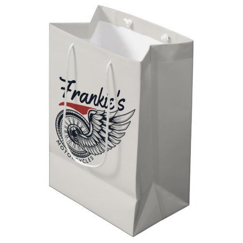 Personalized Motorcycles Flying Tire Biker Shop  Medium Gift Bag