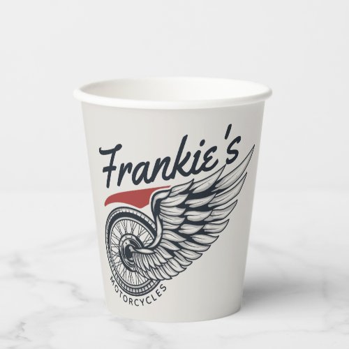 Personalized Motorcycles Flying Tire Biker Shop  Paper Cups