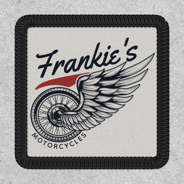 Personalized Motorcycles Flying Tire Biker Shop Patch (Front)