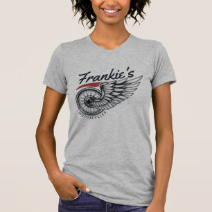 Personalized Motorcycles Flying Tire Biker Shop T-Shirt