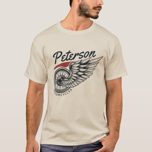 Personalized Motorcycles Flying Tire Biker Shop  T_Shirt