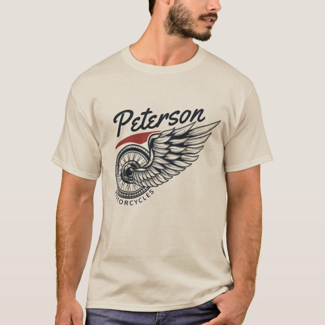 Personalized Motorcycles Flying Tire Biker Shop  T-Shirt (Front)