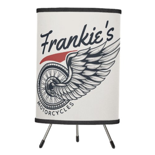 Personalized Motorcycles Flying Tire Biker Shop Tripod Lamp
