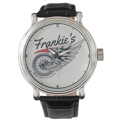 Personalized Motorcycles Flying Tire Biker Shop Watch