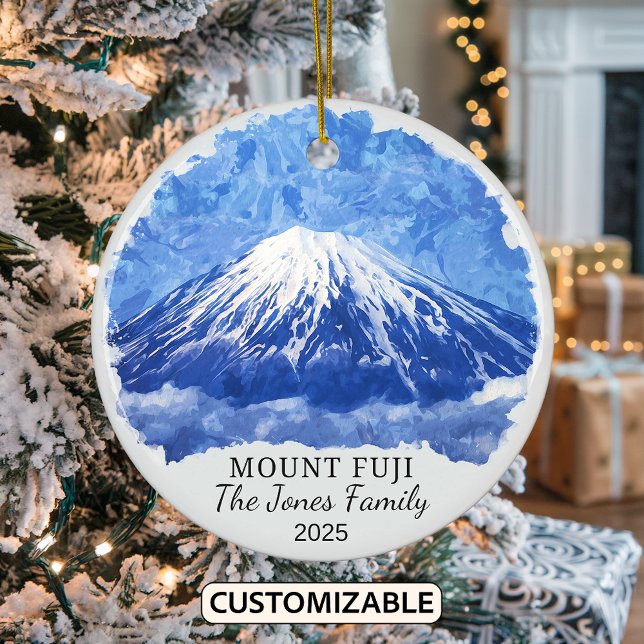 Personalized Mount Fuji Ornament, Japan Ceramic Ornament (Creator Uploaded)