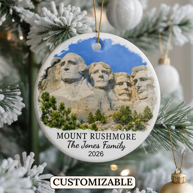 Personalized Mount Rushmore Ornament, South Dakota Ceramic Ornament (Creator Uploaded)