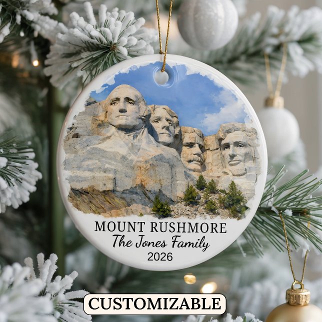 Personalized Mount Rushmore Ornament, South Dakota Ceramic Ornament (Creator Uploaded)