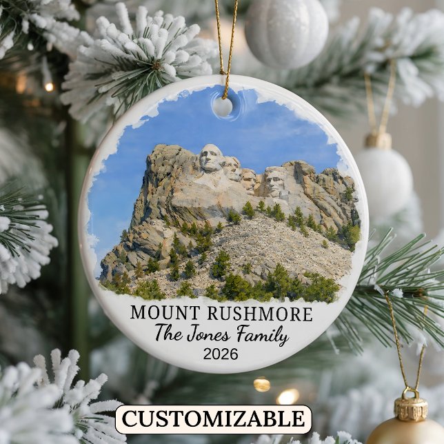 Personalized Mount Rushmore Ornament, South Dakota Ceramic Ornament (Creator Uploaded)