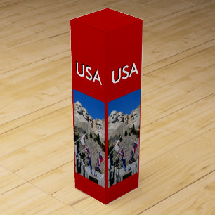 Personalized Mount Rushmore Photo Souvenir Wine Box