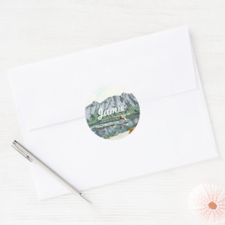 Personalized Mountain Classic Round Sticker