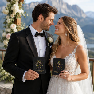 Personalized Mountain Foil Wedding Vow Books