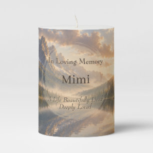 Personalized Mountain Lake Memorial Candle