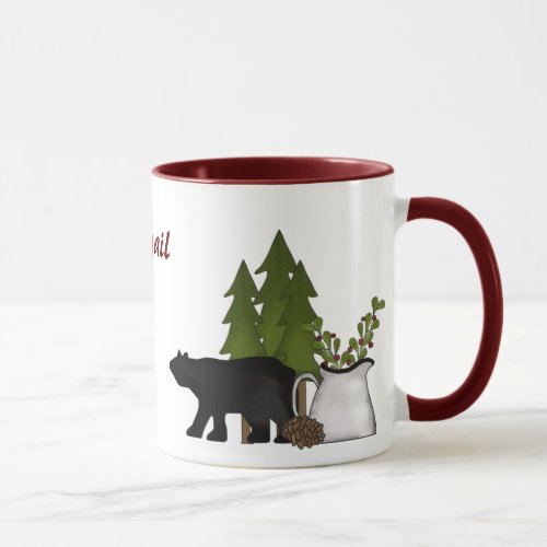 Personalized Mountain Moose and Bear Mug