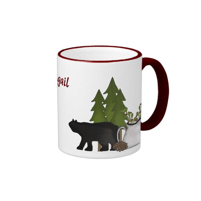 Personalized Mountain Moose and Bear Mug