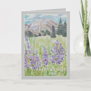 Personalized Mountain Scene Birthday Card