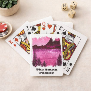 Personalized Mountain Scene Family Name Poker Cards