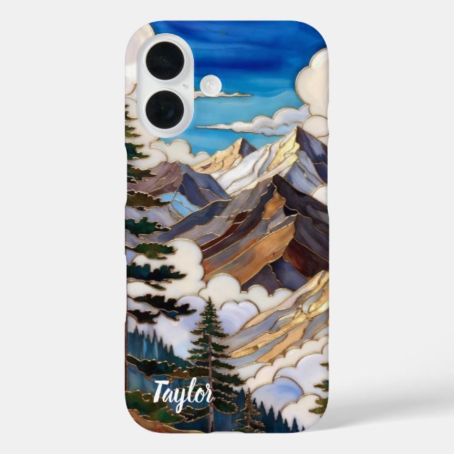 Personalized Mountain Sunset Phone Case (Back)