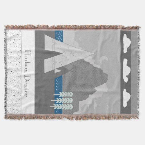 Personalized Mountain Teepee Blanket