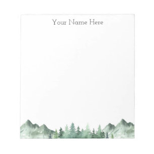 Personalized Mountain Trees Custom Notepad