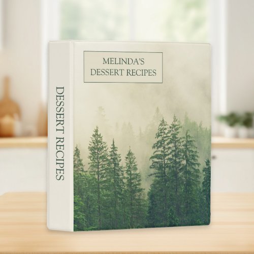 Personalized Mountains Forest Fog Recipe Mini Binder
