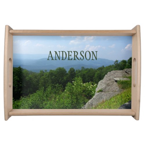 Personalized Mountains Landscape Serving Tray