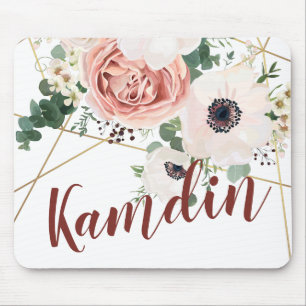 Personalized Mouse Pad Geometric Garden Rose Anemo