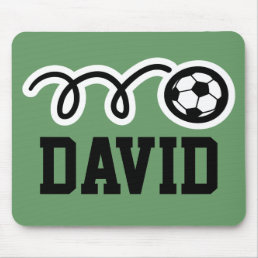 Personalized mouse pad gift with soccer ball print