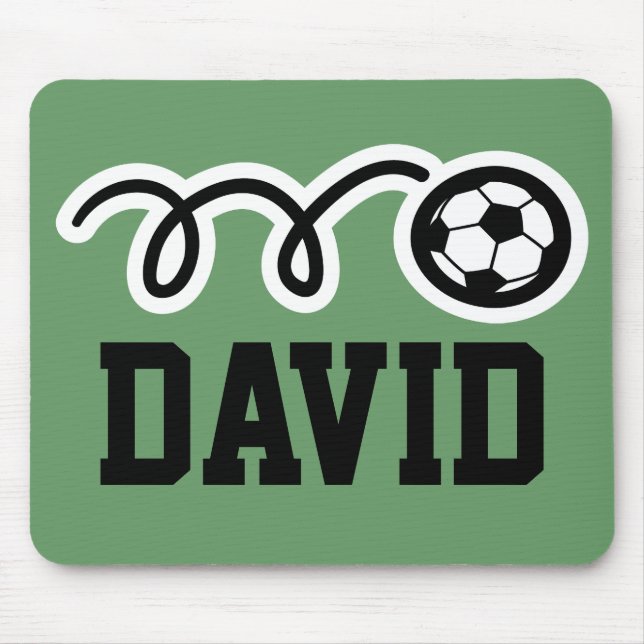 Personalized mouse pad gift with soccer ball print (Front)