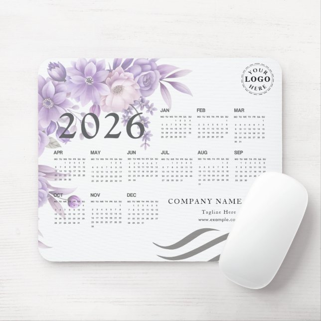 Personalized Mouse Pad with Full 2026 Calendar (With Mouse)